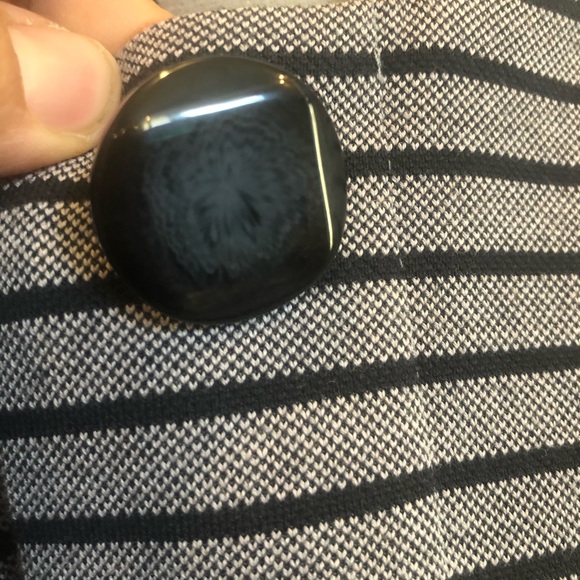 Cabi striped trench perfect “collarless car coat” jacket sz Large (B09) - Picture 12 of 16